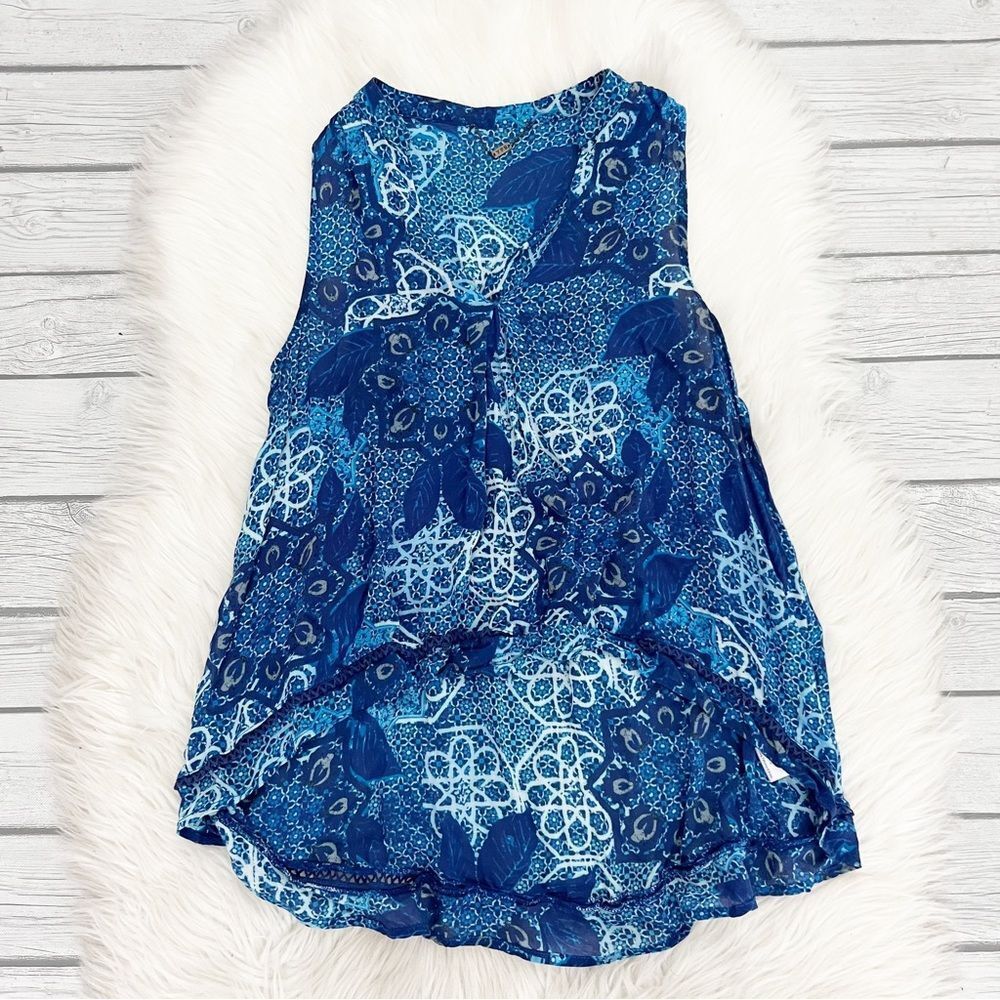 Young Fabulous and Broke Blue Sleeveless top